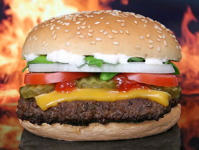 nezdravé jídlo – hamburger